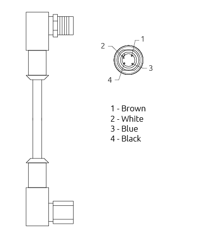 Cable de 4 conductores con conector M12, MRFID EC L4 1