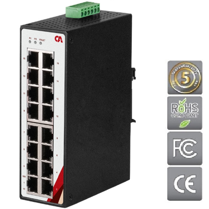 Switch Ethernet industrial de 16 puertos ETU-1600