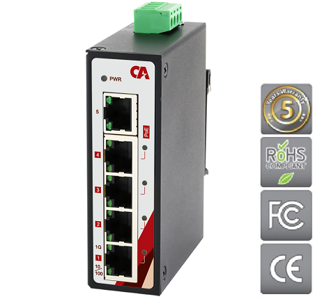 Switch Ethernet industrial, 5 puertos CPGU-0500