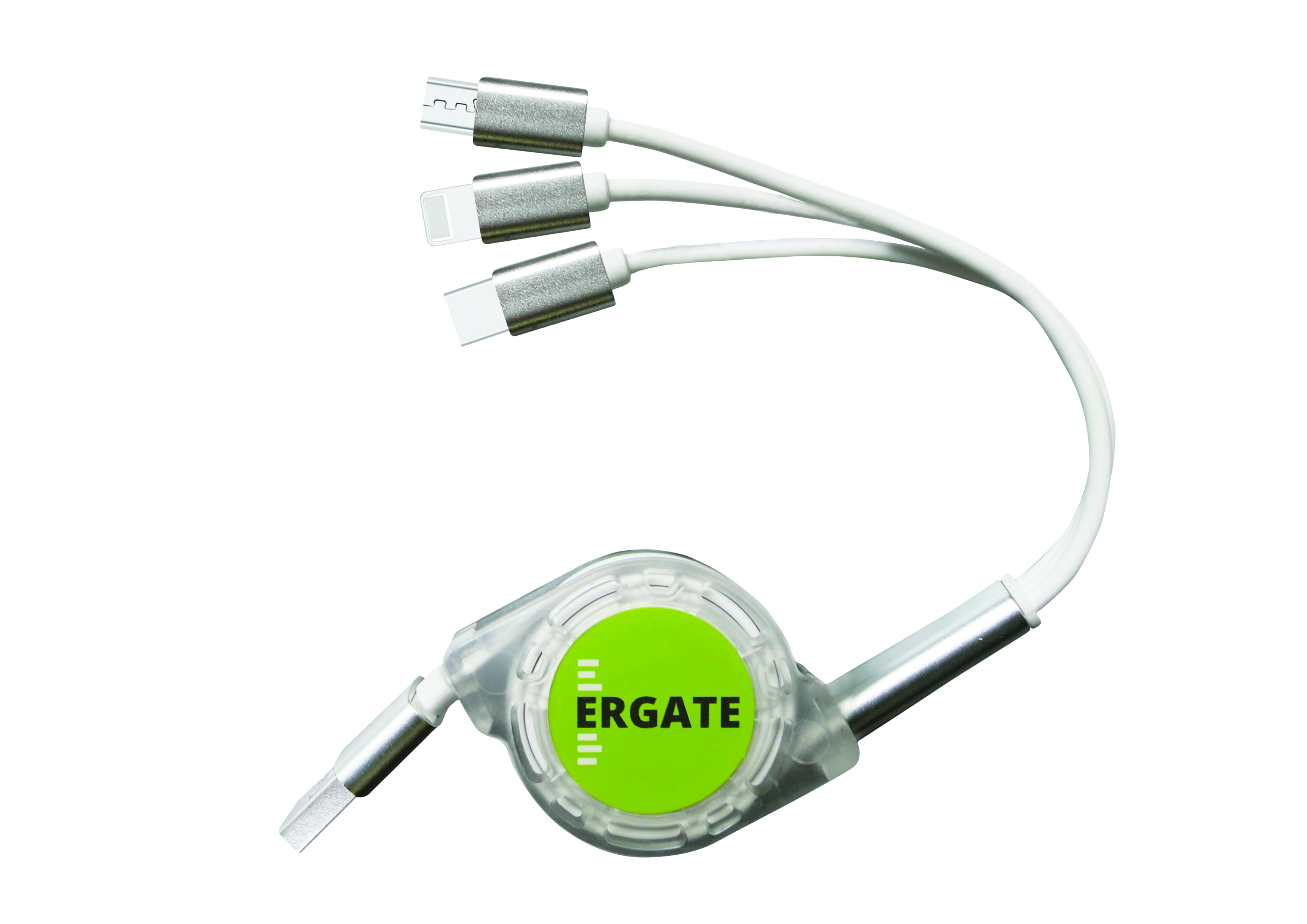 cable de carga USB 3-en-1, blanco
